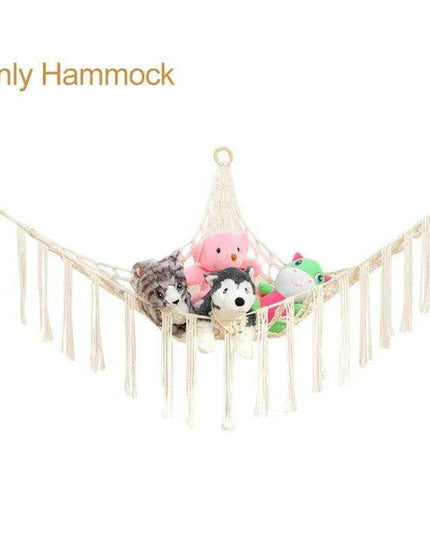 Stylish Boho Stuffed Animal Storage Hammock - Modern Toy Organizer