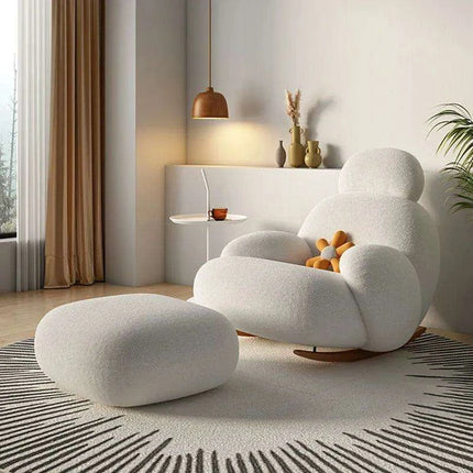 White Fluffy Lounge Chair - Modern Comfort for Stylish Home Interiors