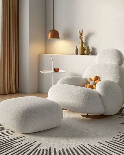 White Fluffy Lounge Chair - Modern Comfort for Stylish Home Interiors