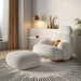 White Fluffy Lounge Chair - Modern Ergonomic Seating for Stylish Home Decor