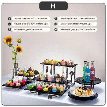 Elegant Stainless Steel Tea Buffet Stand for Sophisticated Entertaining