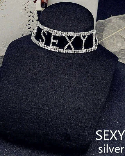 Crystal Charm: Love Letter Rhinestone Choker Necklace