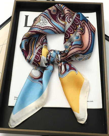 Elegant Satin Square Shawl Hijab: Luxurious 70x70cm Bandana for Women