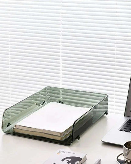 Transparent Acrylic A4 File Storage Organizer - Stackable Desktop Rack for Papers and Magazines