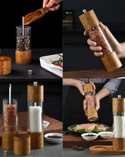 Stylish Customizable Wood Salt and Pepper Grinders - Elevate Your Cooking Experience