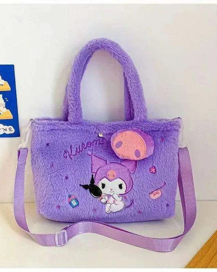 Kawaii Sanrio Plush Character Bags - Iconic Cinnamoroll, My Melody, Kuromi, Hello Kitty - Stylish Shoulder & Crossbody Set