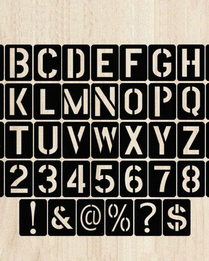 Creative 42-Piece Stencil Kit for Letters, Numbers, and Symbols - Perfect for DIY Home Decor and Artistic Creations