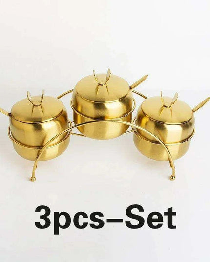 Sleek Stainless Steel Spice Organizer Set for a Contemporary Kitchen