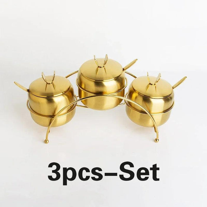 Sleek Stainless Steel Spice Organizer Set for a Contemporary Kitchen