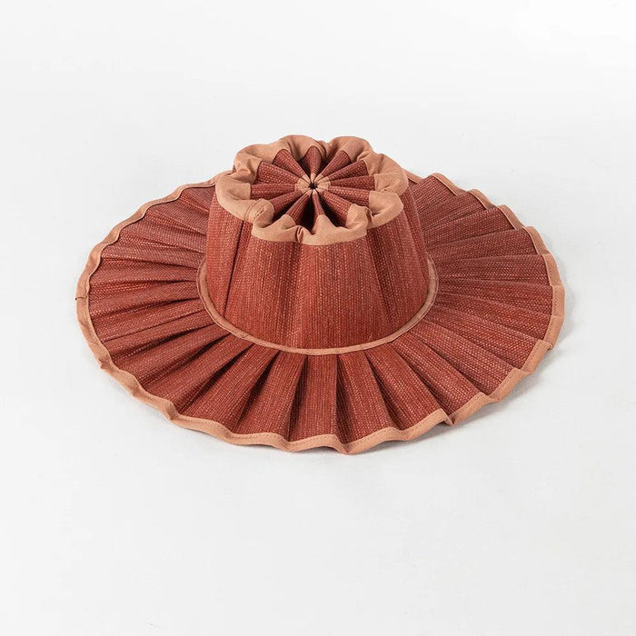 Chic and Practical Foldable Straw Sun Hat with Stylish Belt - Large Brim UV Protection for Outdoor Adventures