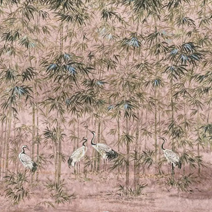 Très Elite 3D Light Luxury Japanese Red Crowned Crane Wallpaper, Remov