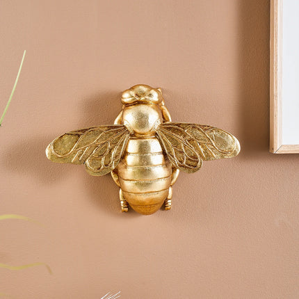 Golden Bee Wall Sculpture – Decorative Metal Wall Art