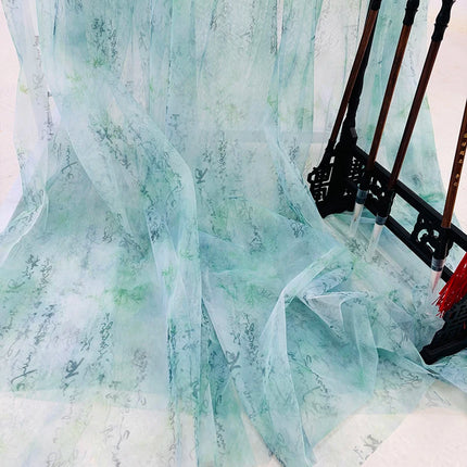 Lantingjiyu Snowflake Chiffon Tablecloth — New Chinese Ink Landscape, Tea Room & Study