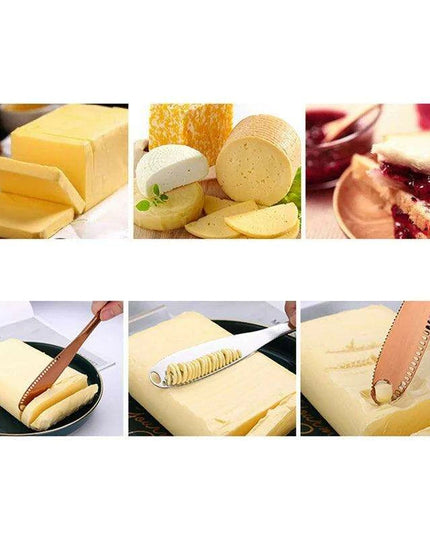 Colorful Stainless Steel Spreader Knife with Unique Hole Design - Effortless Butter and Cheese Application!
