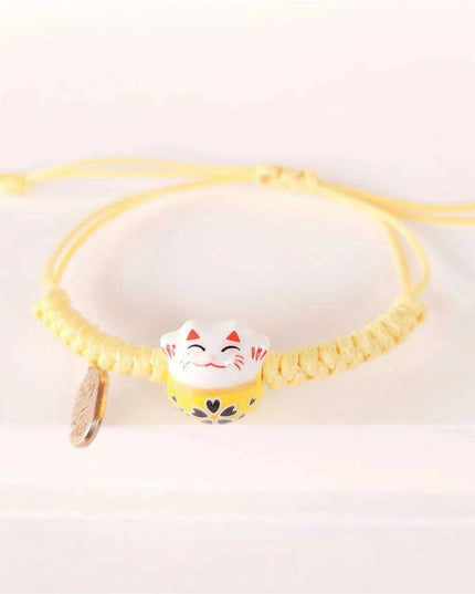 Lucky Cat Beaded Bracelet - Adjustable Harajuku Fashion Statement for Trendy Girls