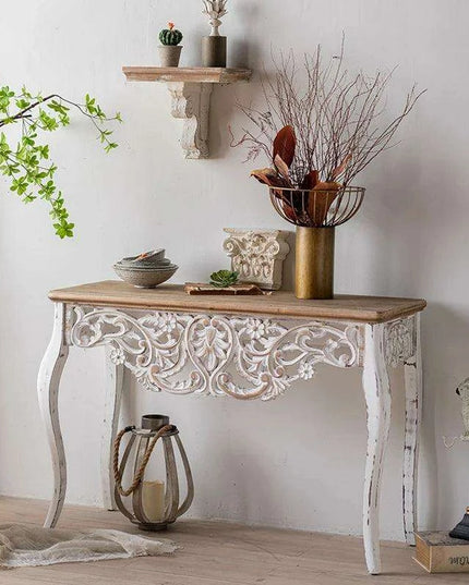 Classic American Solid Wood Entryway Table - Timeless Elegance for Your Home