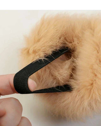 Charming Kids Black Fur Slip-On Slippers - Cozy Outdoor Slides for Boys and Girls