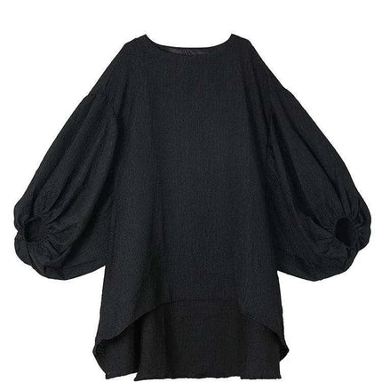 Batwing Sleeve Solid Color Dress for Autumn