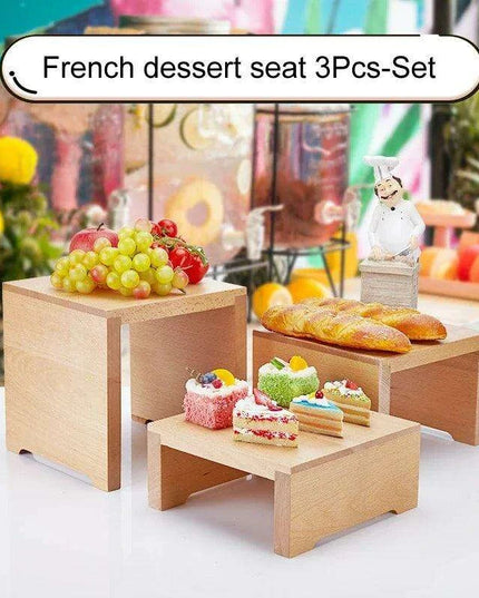 Charming Vintage Wooden Multi-Tier Treat and Snack Display Rack for Events and Celebrations