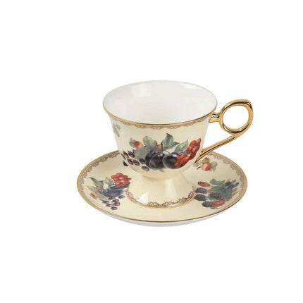 Elegant Gold-Accented Bone China Coffee Cup Set