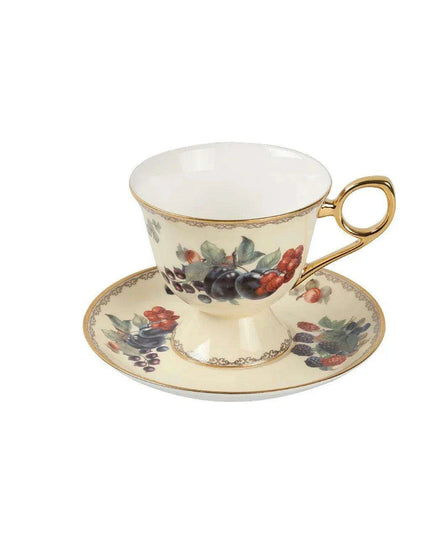 Elegant Gold-Accented Bone China Coffee Cup Set