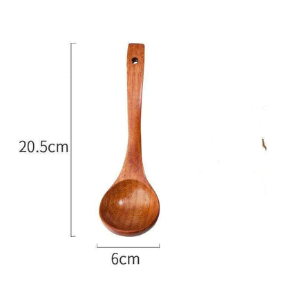 Eco-Friendly Sumac Bark Kitchen Utensils Set with Extended Spatula and Heat-Resistant Rice Scoop