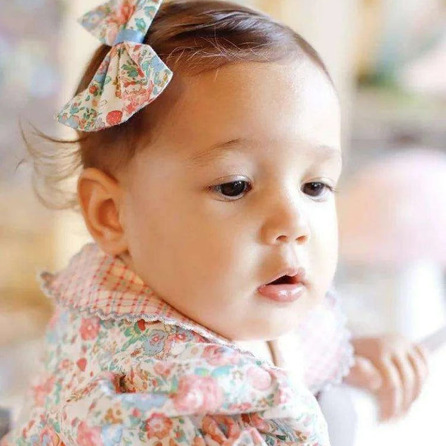 Enchanting Vintage Floral Bunny Embroidered Dress for Baby Girls 0-12Y - Perfect for Celebratory Moments