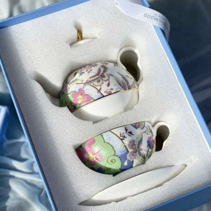 Elegant Butterfly Porcelain Tea and Coffee Set - Perfect for Sophisticated Afternoon Gatherings