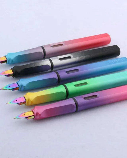 Elegant Aurora Blue-Purple Gradient Fountain Pen Set - Premium Writing Tool for Students and Professionals - Stylish EF Nib Design