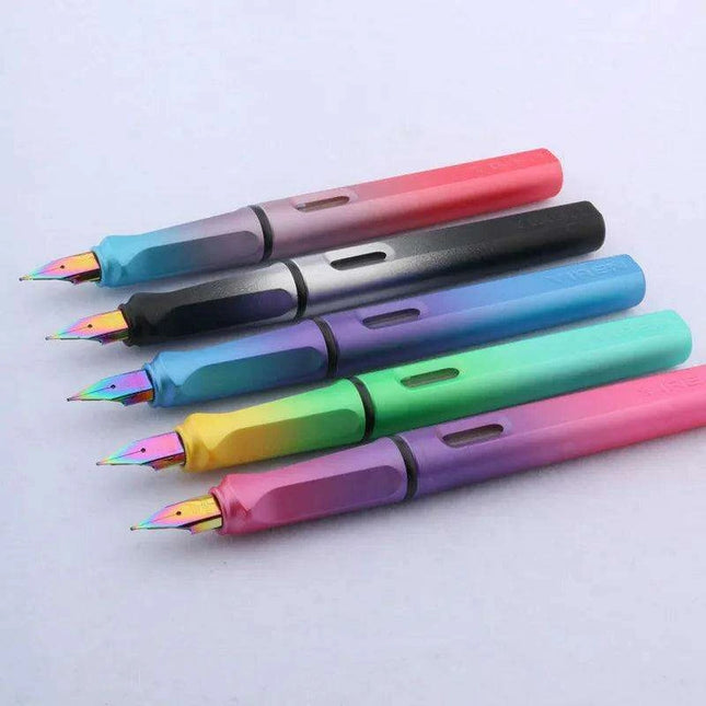 Elegant Aurora Blue-Purple Gradient Fountain Pen Set - Premium Writing Tool for Students and Professionals - Stylish EF Nib Design