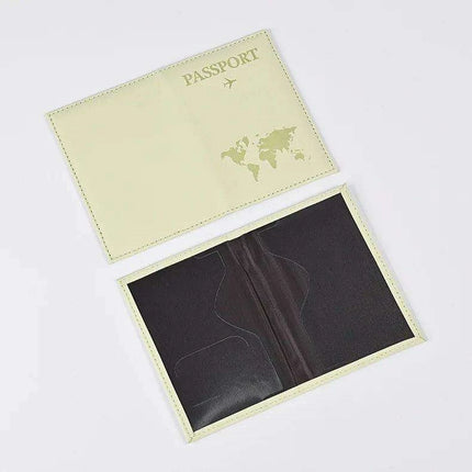 Chic Waterproof PU Leather Passport Holder Set with Card Slot - Perfect Travel Accessory