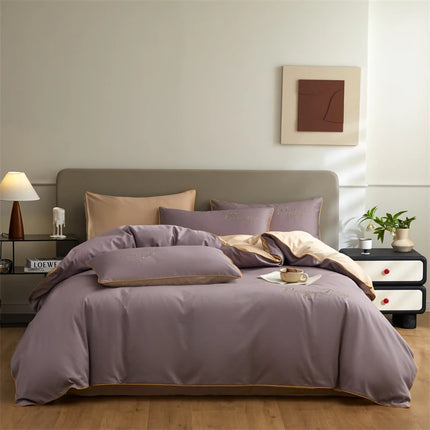 Monnom 100% Egyptian Cotton Duvet Cover Set - 3pcs, Soft & Durable