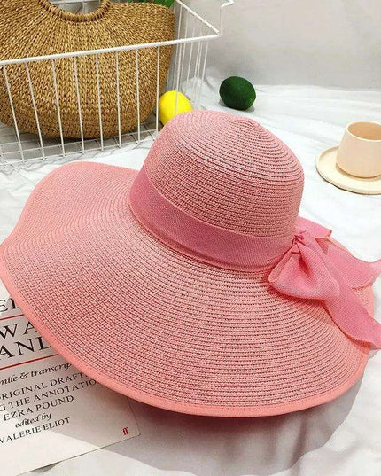 Korean-Inspired Oversized Foldable Women's Sun Hat - Ultimate 15CM Brim for Summer Getaways