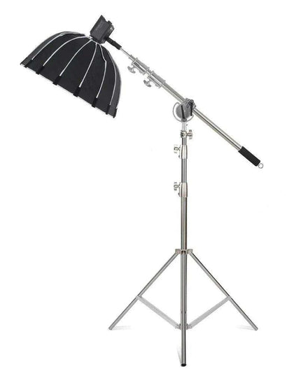 Professional Adjustable Stainless Steel Light Stand with Boom Arm & Sandbag - 2.49M Height