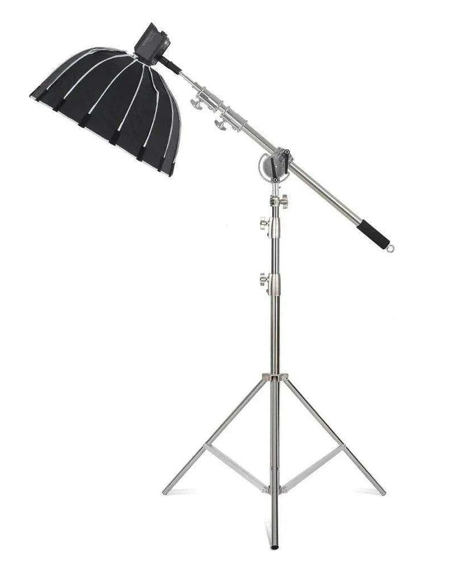 Professional Adjustable Stainless Steel Light Stand with Boom Arm & Sandbag - 2.49M Height