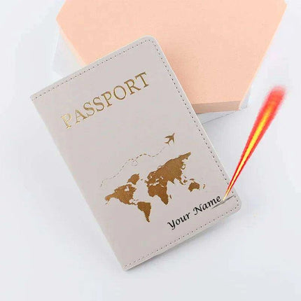 Custom Engraved Passport Holder for Adventurous Couples - Elegant Travel Essential