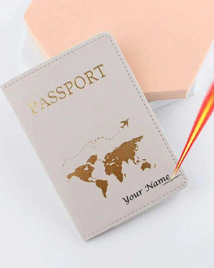 Custom Engraved Passport Holder for Adventurous Couples - Elegant Travel Essential