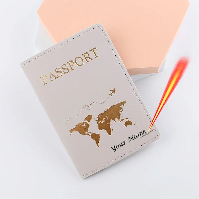 Customized Couples Travel Passport Holder - Elegant Engraved Duo Companion