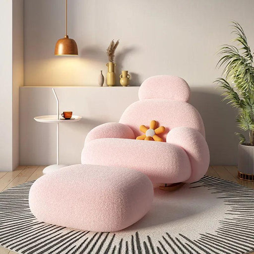 White Fluffy Lounge Chair - Modern Comfort for Stylish Home Interiors