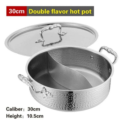Versatile Dual Flavor Stainless Steel Hotpot with Crystal Clear Soup Pot - Enhance Your Culinary Adventures