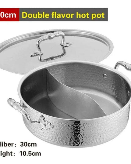 Versatile Dual Flavor Stainless Steel Hotpot with Crystal Clear Soup Pot - Enhance Your Culinary Adventures