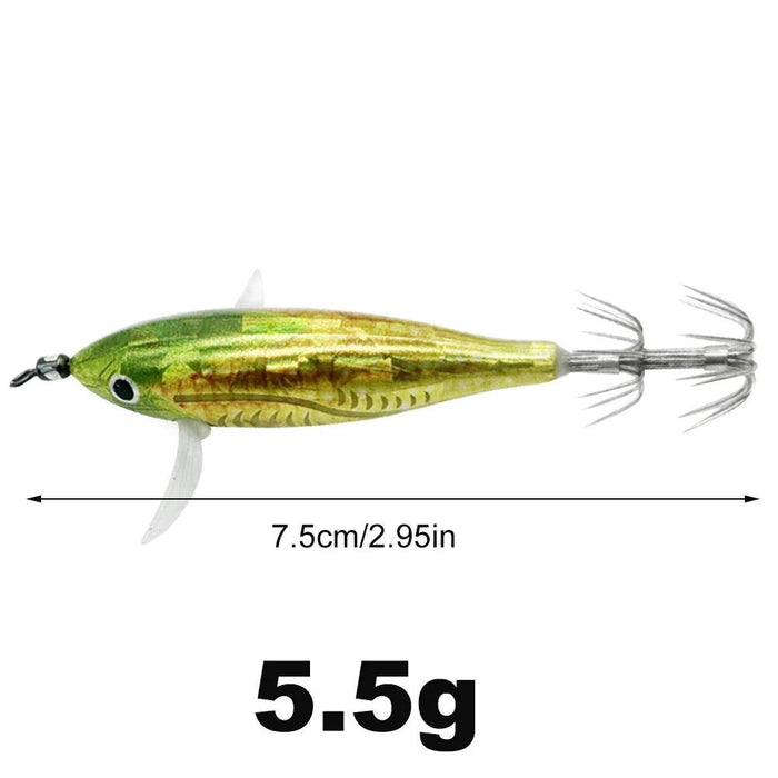 Nightshine Squid Jigging Shrimp Lure: 5.5g Glow Egi Bait for Night Fishing Success