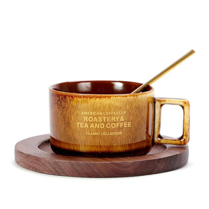 Luxurious Hand-Painted European Ceramic Coffee Mug Set with Gold Detailing - 110ml