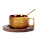 Elegant Ceramic Coffee Cup Set with Golden Accents - 110ml