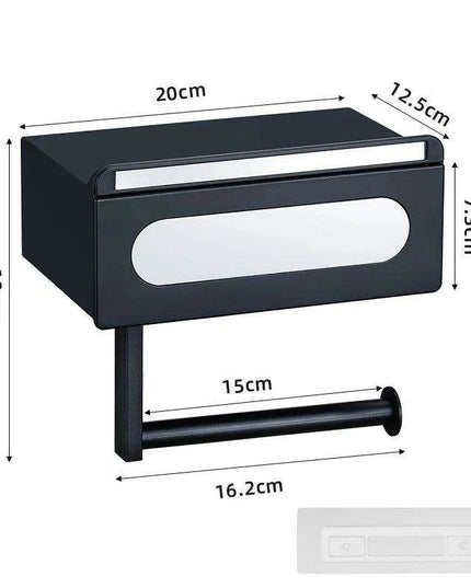 Wall-Mounted Rotating Tissue Paper Holder with Built-in Storage Organizer