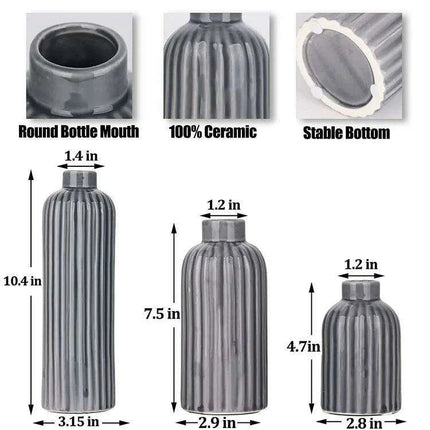 Elegant Blue Ceramic Vases Trio for Stylish Home Enhancement