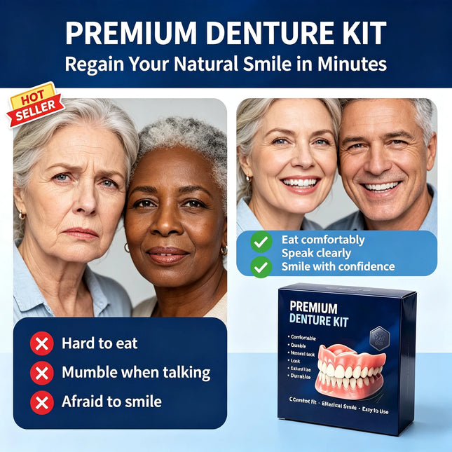 Moldable Silicone Denture Set, Upper & Lower Natural Ivory False Teeth Kit, Instant Smile with Free Toothbrush & Toothpaste moldable-silicone-denture-set-upper-lower-natural-ivory-false-teeth-kit-instant-smile-with-free-toothbrush-toothpaste