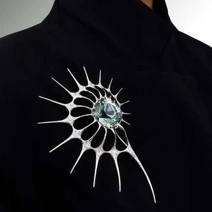 Shop1104304346 Luxury Spiky Rhinestone Gothic Brooch Pin for Coat