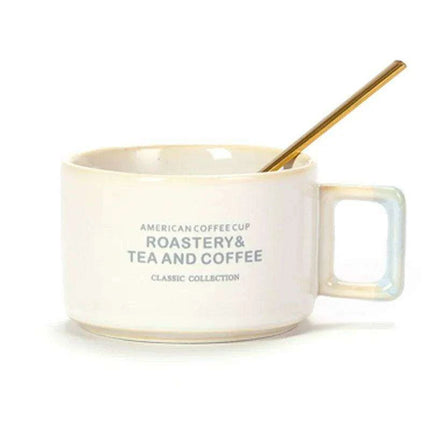 Luxurious Hand-Painted European Ceramic Coffee Mug Set with Gold Detailing - 110ml