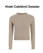 Khaki Cable Sweater